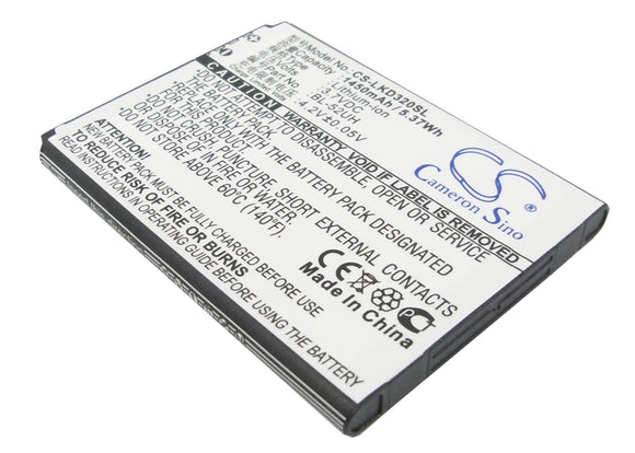 Battery for LG Spirit 4G BL-52UH, BL-52UHB, EAC62258202 3.7V Li-ion 1450mAh / 5.