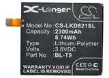 Battery for LG D821 BL-T9, EAC62078701 3.8V Li-Polymer 2300mAh / 8.74Wh