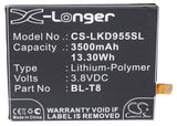 Battery for LG D950 BL-T8, EAC62118701 3.8V Li-Polymer 3500mAh / 13.30Wh