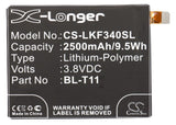 Battery for LG F340 BL-T11, EAC62218301 3.8V Li-Polymer 2500mAh / 9.50Wh