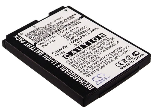Battery for LG CG810 LGIP-411A, SBPL0088202, SBPL0089501, SBPL0089502 3.7V Li-io
