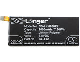 Battery for LG H650AR BL-T22, EAC63158201 3.8V Li-Polymer 2000mAh / 7.60Wh
