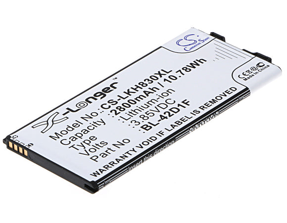 Battery for LG US992 BL-42D1F, EAC63238801, EAC63238901 3.85V Li-ion 2800mAh / 1