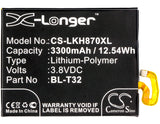 Battery for LG G600KR BL-T32, EAC63438701 3.8V Li-Polymer 3300mAh / 12.54Wh
