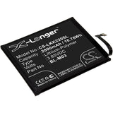 Battery for LG LMK200BMW BL-M03, EAC64791001 3.85V Li-Polymer 2800mAh / 10.78Wh