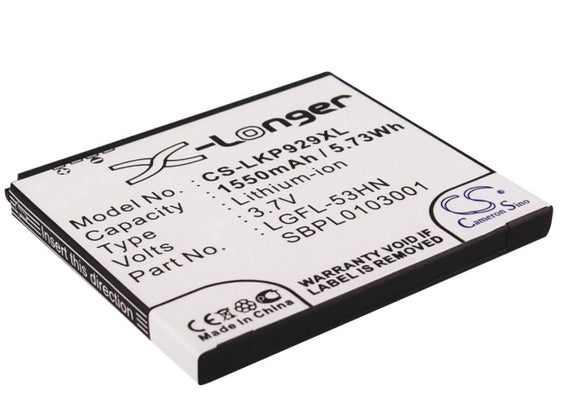 Battery for LG Thrill 4G KGFL-53HN, LGFL-53HN, SBPL0103001, SBPL0103002 3.7V Li-