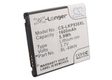 Battery for Verizon VS920 BL-49KH, LGVS920BAT 3.7V Li-ion 1600mAh / 5.9Wh