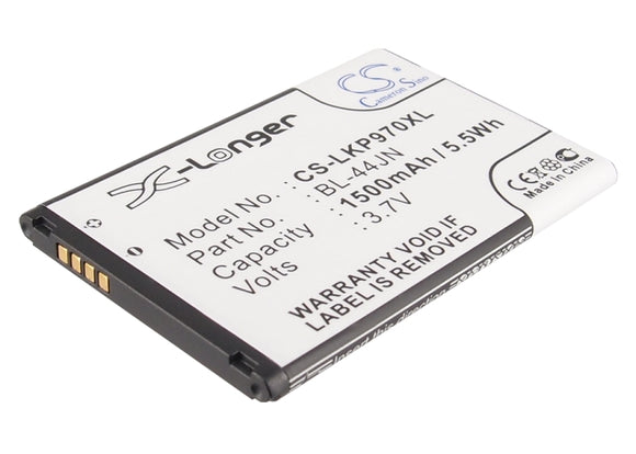Battery for LG Connect 4G 1ICP5/44/65, BL-44JN, EAC61679601 3.7V Li-ion 1500mAh 