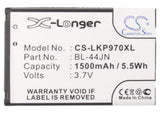 Battery for LG C660 Pro 1ICP5/44/65, BL-44JN, EAC61679601 3.7V Li-ion 1500mAh / 