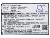 Battery for LG MS330 BL-46ZH, EAC63079701 3.8V Li-ion 1450mAh / 5.51Wh