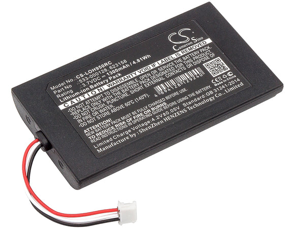 Battery for Logitech Harmony 950 533-000128, 623158 3.7V Li-Polymer 1300mAh / 4.