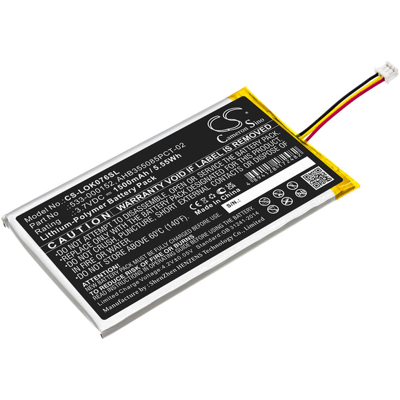 Battery for Logitech YR0076 533-000152, AHB355085PCT-02, L/N: 2012 3.7V Li-Polym