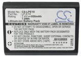 Battery for Canon EOS REBEL T5 LP-E10 7.4V Li-ion 950mAh / 7.03Wh