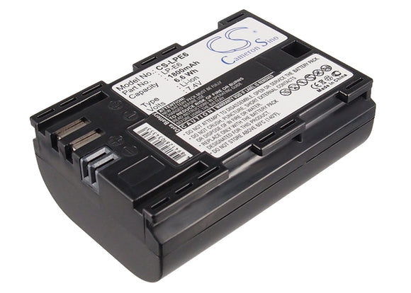 Battery for Canon EOS 7D Mark II LP-E6, LP-E6N 7.4V Li-ion 1800mAh / 13.32Wh