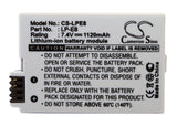 Battery for Canon Rebel T2i LP-E8 7.4V Li-ion 1120mAh / 8.29Wh