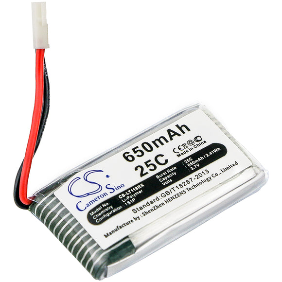 Battery for Hubsan H107D Mini H107C-A24 3.7V Li-Polymer 650mAh / 2.41Wh