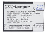 Battery for Lenovo P70 BL169 3.7V Li-Polymer 2050mAh / 7.59Wh