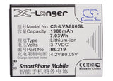 Battery for Lenovo A880 BL219 3.7V Li-ion 1900mAh / 7.03Wh