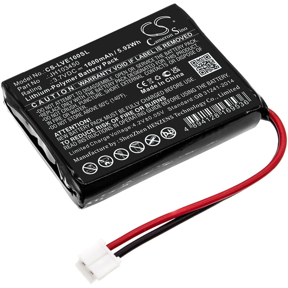 Battery for Levana Palm JH103450 3.7V Li-Polymer 1600mAh / 5.92Wh