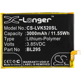 Battery for Lenovo K5s TD-LTE Dual SIM  BL295 3.85V Li-Polymer 3000mAh / 11.55Wh