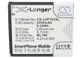 Battery for Lenovo P700 BL196 3.7V Li-ion 2500mAh / 9.25Wh