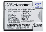 Battery for Lenovo P770 BL205 3.8V Li-ion 3500mAh / 13.3Wh