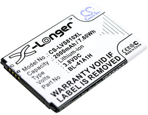 Battery for LG CZ2112LWR BL-41A1H, EAC62638301 3.8V Li-ion 2000mAh / 7.60Wh