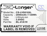 Battery for LG Optimus MS395 BL-41A1H, EAC62638301 3.8V Li-ion 2000mAh / 7.60Wh