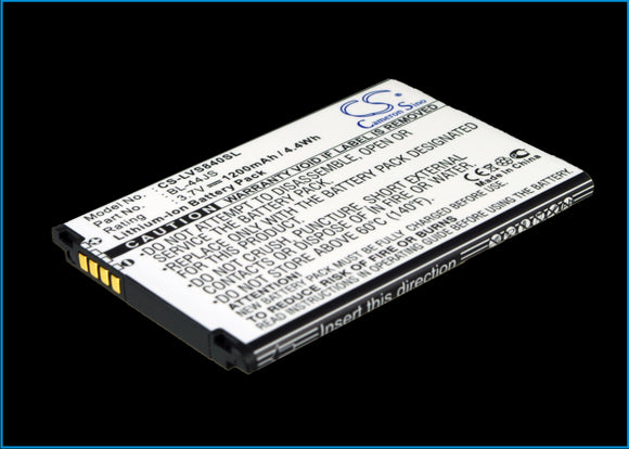 Battery for LG V8450 BL-44JS, BL-A5JN, EAC61680101, EAC61838702 3.7V Li-ion 1200