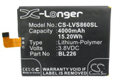 Battery for Lenovo S860 BL226 3.8V Li-Polymer 4000mAh / 15.20Wh
