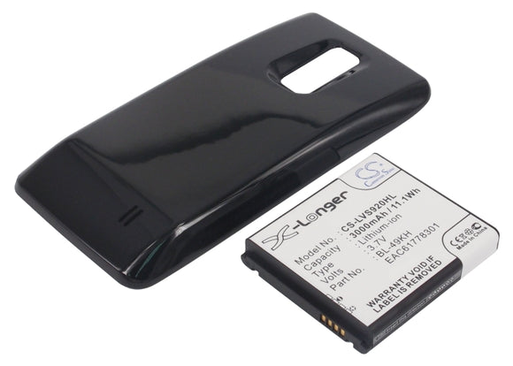 Battery for LG Spectrum BL-49KH, EAC61778301 3.7V Li-ion 3000mAh / 11.1Wh