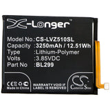 Battery for Lenovo Z5s  BL299 3.85V Li-Polymer 3250mAh / 12.51Wh