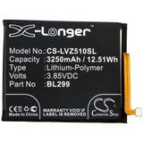 Battery for Lenovo L78071  BL299 3.85V Li-Polymer 3250mAh / 12.51Wh