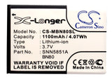 Battery for Motorola Enzo BN70, BN80, SNN5851, SNN5851A 3.7V Li-ion 1100mAh / 4.