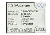 Battery for Mobistel Cynus F5 BTY26184, BTY26184Mobistel/STD 3.7V Li-ion 1700mAh