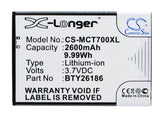 Battery for Mobistel Cynus T7 BTY26186, BTY26186Mobistel/STD 3.7V Li-ion 2600mAh