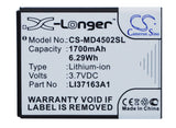 Battery for MEDION MD 98907 LI37163A1, LI3716U 3.7V Li-ion 1700mAh / 6.29Wh