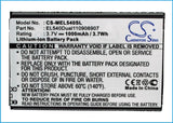 Battery for Emporia EL540Dual EL540Dual110908907 3.7V Li-ion 1000mAh / 3.7Wh