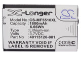 Battery for Novatel Wireless Mifi 500 LTE 40115126-001, DC130318BA1Y 3.7V Li-ion