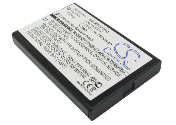 Battery for One For All URC 8603 SN03043TF 3.7V Li-ion 1000mAh