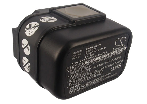 Battery for ATLAS COPCO PES7.2T BS2E7.2T 7.2V Ni-MH 3300mAh / 23.76Wh