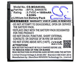 Battery for Motorola Droid Pro BP7X, SNN5875, SNN5875A 3.7V Li-ion 1600mAh / 5.9