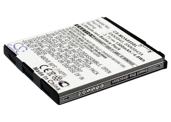 Battery for Motorola CLIQ MB200 BP6X, SNN5843, SNN5843A 3.7V Li-ion 1300mAh / 4.