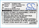 Battery for Motorola C157 SNN5749A 3.7V Li-ion 850mAh