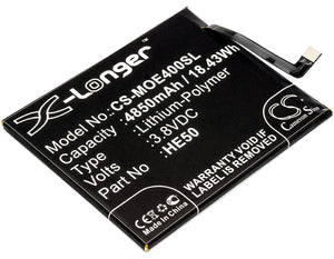 Battery for Motorola Moto E5 Plus HE50, SNN5989A 3.8V Li-Polymer 4850mAh / 18.43