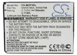 Battery for Motorola EM325 BD50, SNN5796, SNN5796A 3.7V Li-ion 750mAh / 2.78Wh