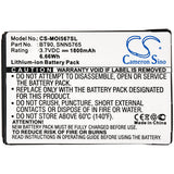 Battery for Motorola I576 BT90, SNN5759, SNN5765, SNN5826A 3.7V Li-ion 1800mAh /