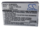 Battery for Motorola Z6tv BT90, SNN5759, SNN5765, SNN5826A 3.7V Li-ion 1800mAh /