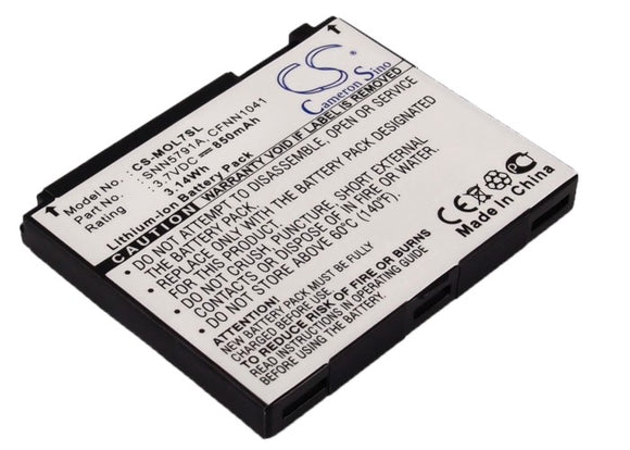 Battery for Motorola E6 77856, BC60, CFNN1041, SNN5768, SNN5768A, SNN5779A, SNN5