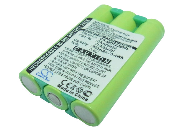 Battery for Motorola V2267 SNN5542A, SNN5542B 3.6V Ni-MH 800mAh / 2.88Wh